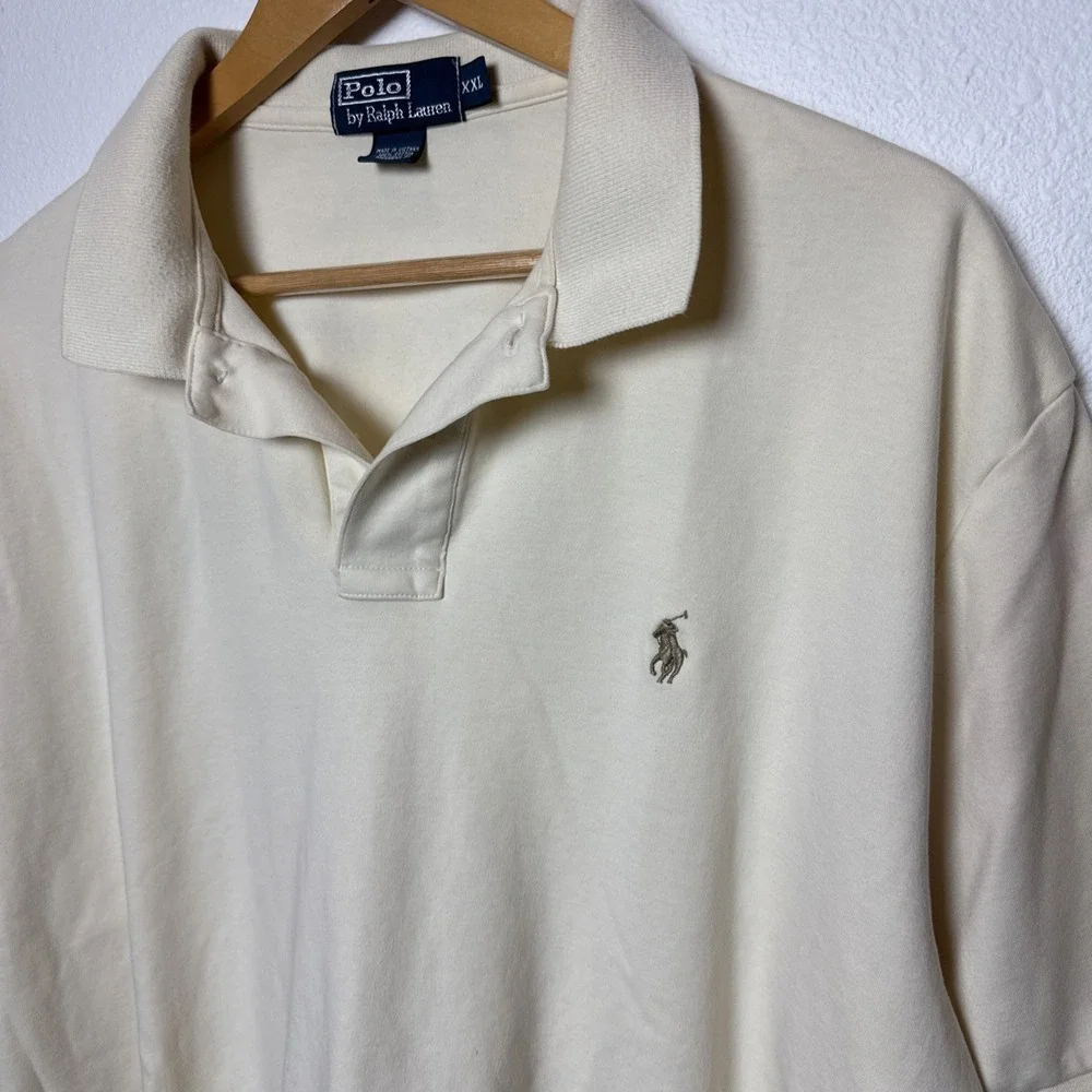 Polo‎ Ralph Lauren Men's Polo Shirt Size XXL 2x Large Yellow Ivory Brown